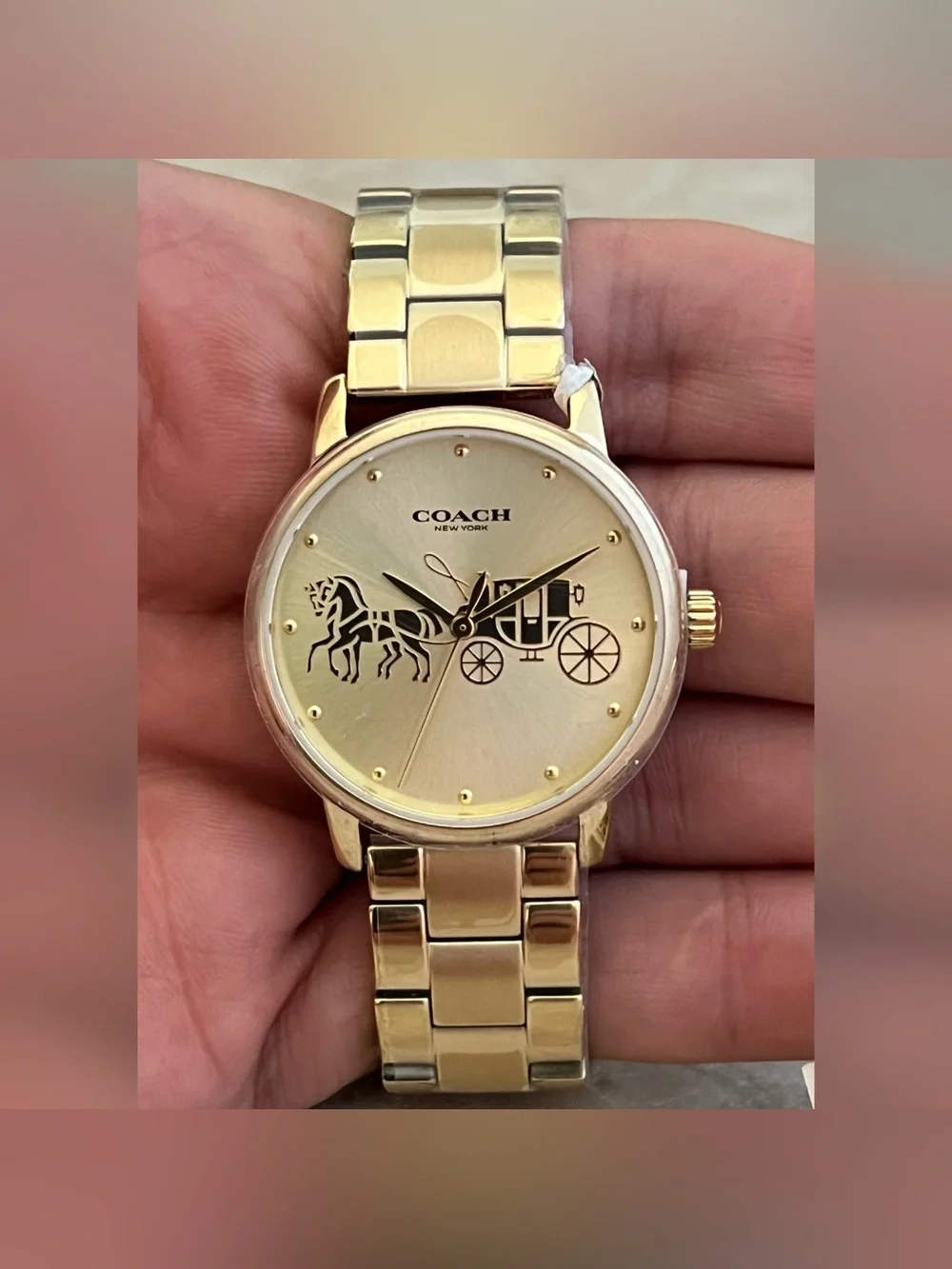 Coach Women’s Grand Goldtone Quartz Bracelet Watch